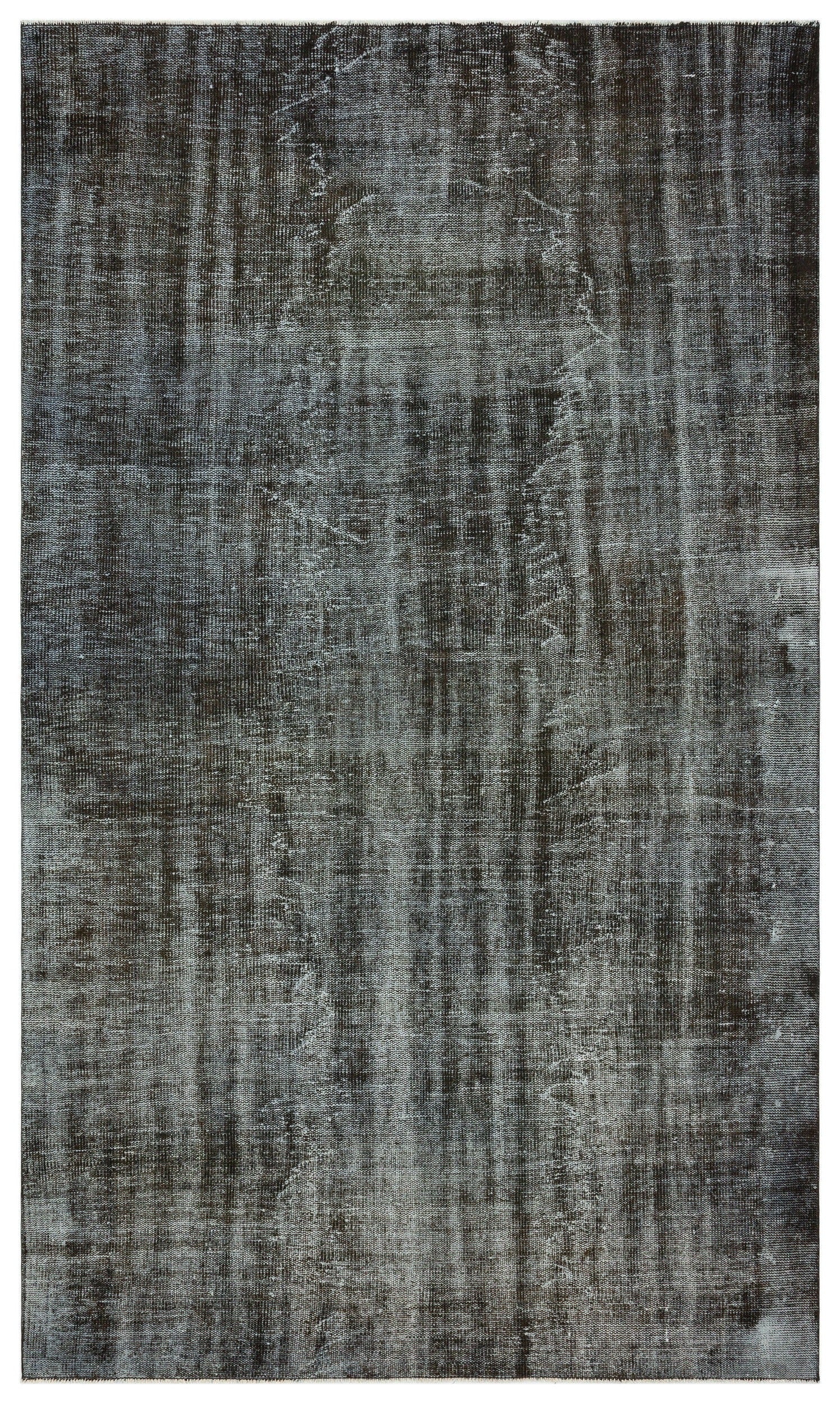 Atina Grey Vintage Wool Handmade Area Rug 5'9" x 9'9"