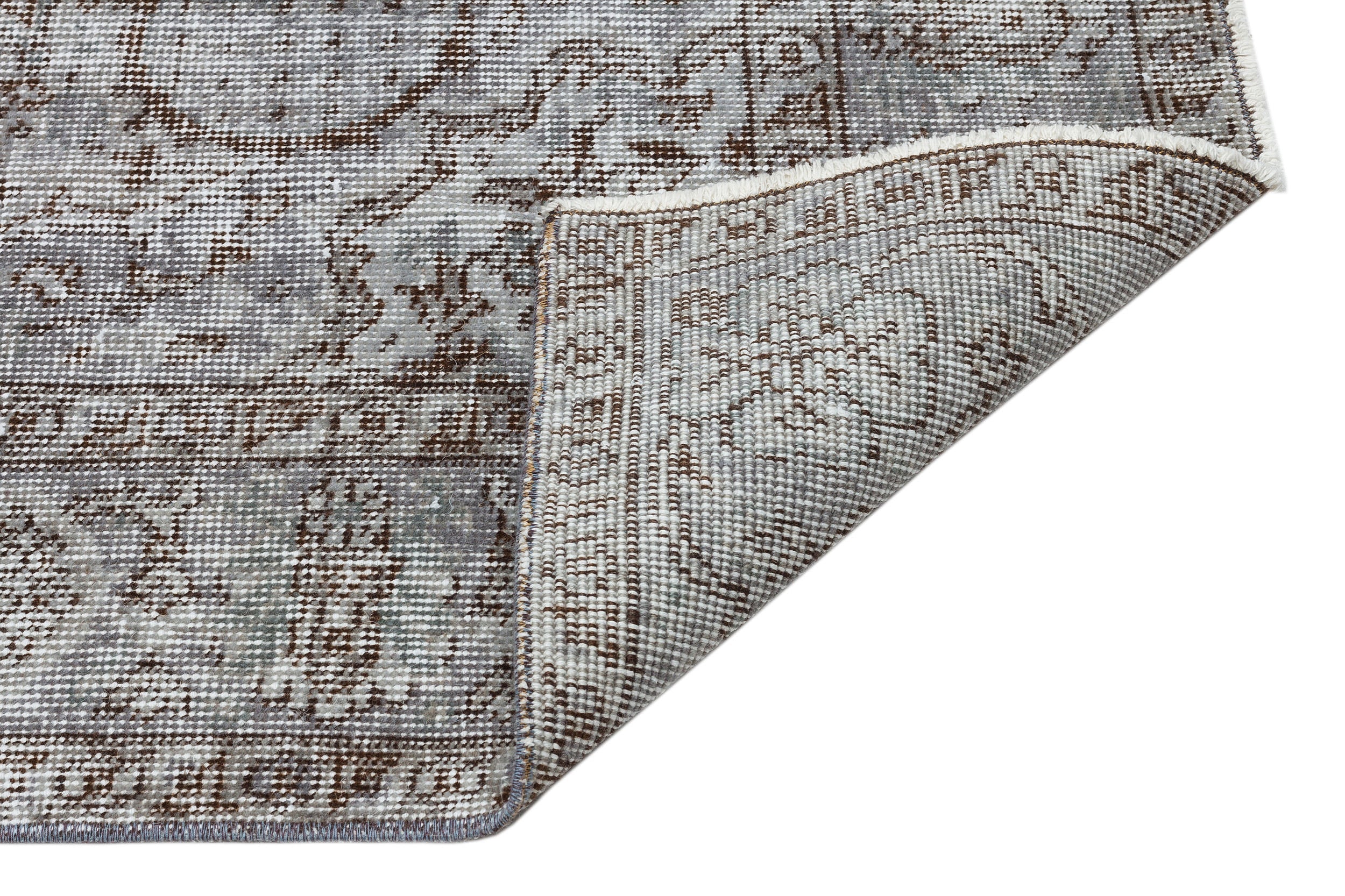 Atina Grey Vintage Wool Handmade Area Rug 5'7" x 9'5"