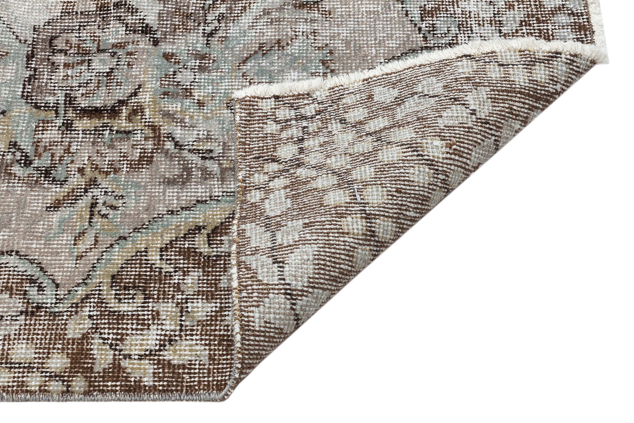 Atina Grey Vintage Wool Handmade Area Rug 5'10" x 9'10"