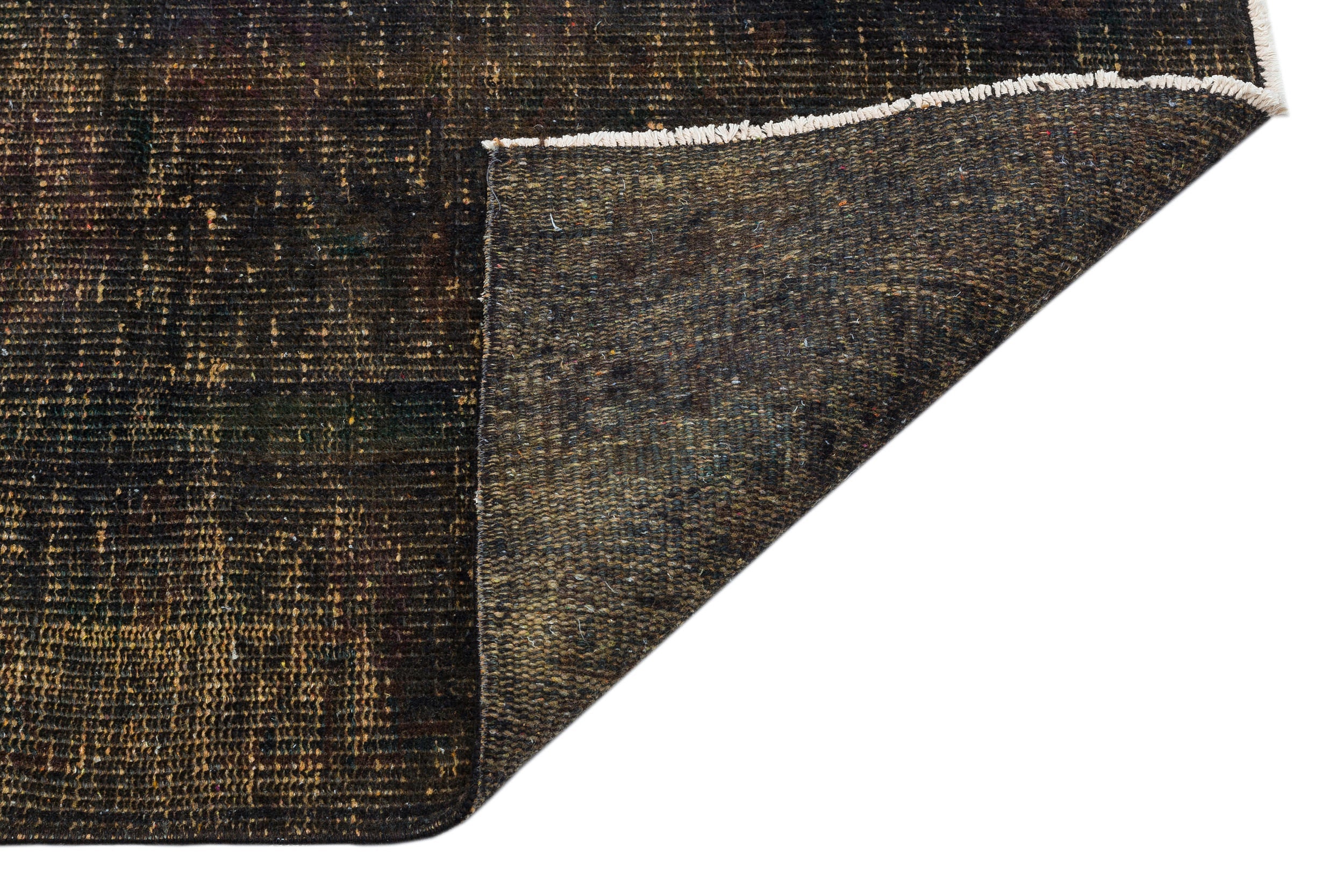 Atina Black Vintage Wool Handmade Area Rug 5'2" x 8'6"