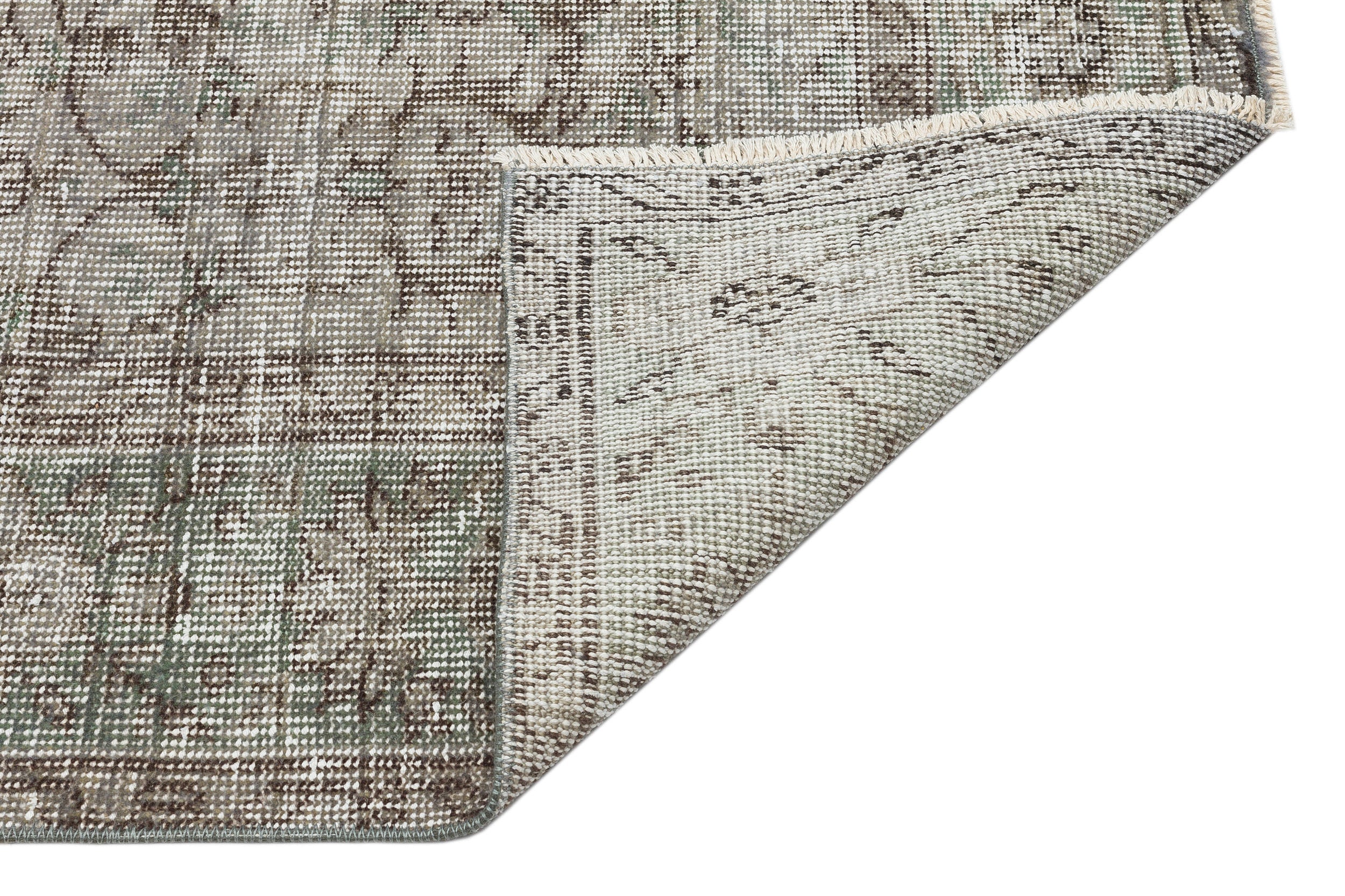 Atina Grey Vintage Wool Handmade Area Rug 5'8" x 8'4"
