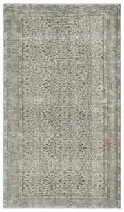 Atina Grey Vintage Wool Handmade Area Rug 3'3" x 13'9"