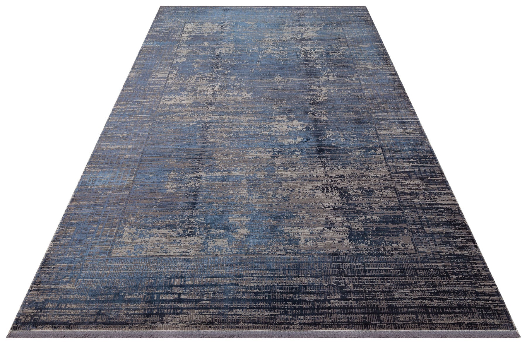 Modern Area Rug – Navy Blue Machine Made Rug With Soft Texture & Anti Slip
