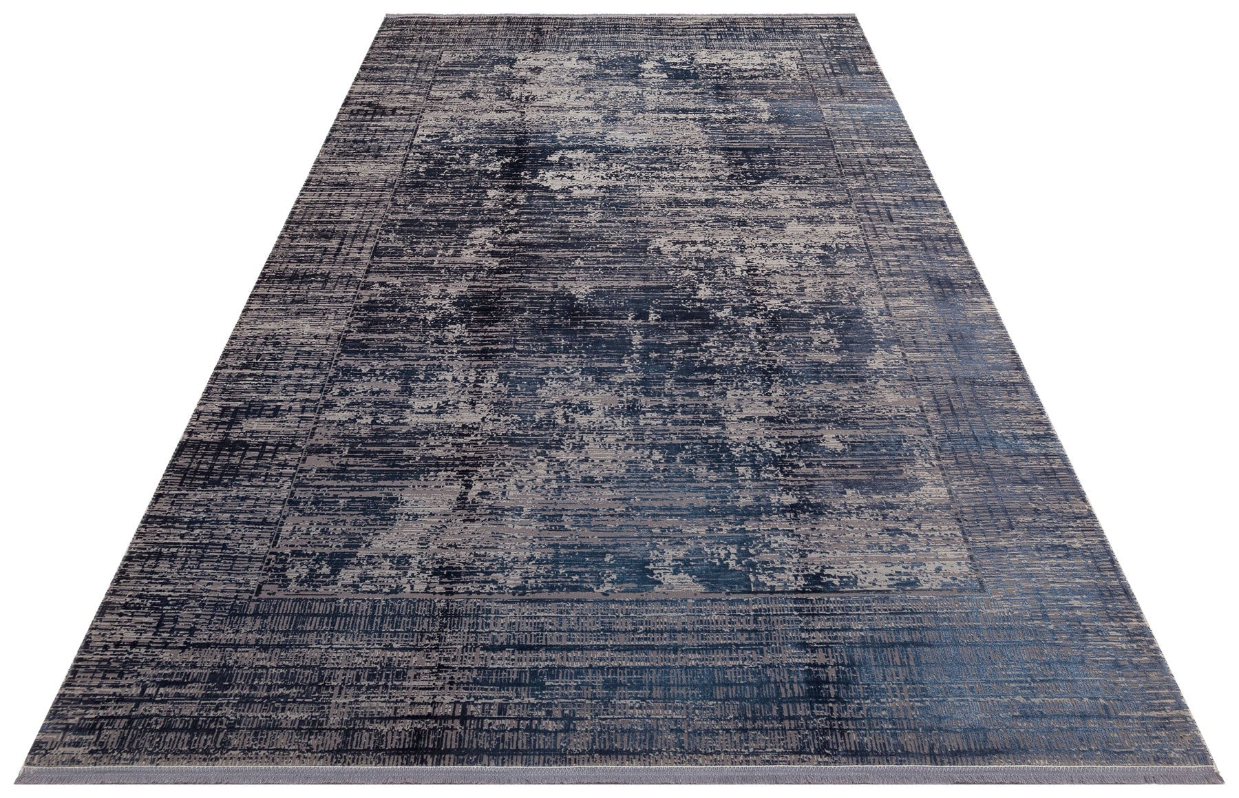Modern Area Rug – Navy Blue Machine Made Rug With Soft Texture & Anti Slip