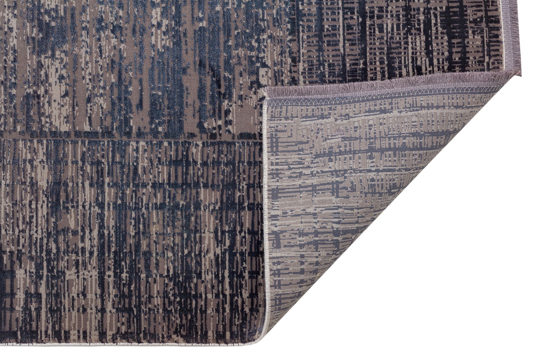 Modern Area Rug – Navy Blue Machine Made Rug With Soft Texture & Anti Slip