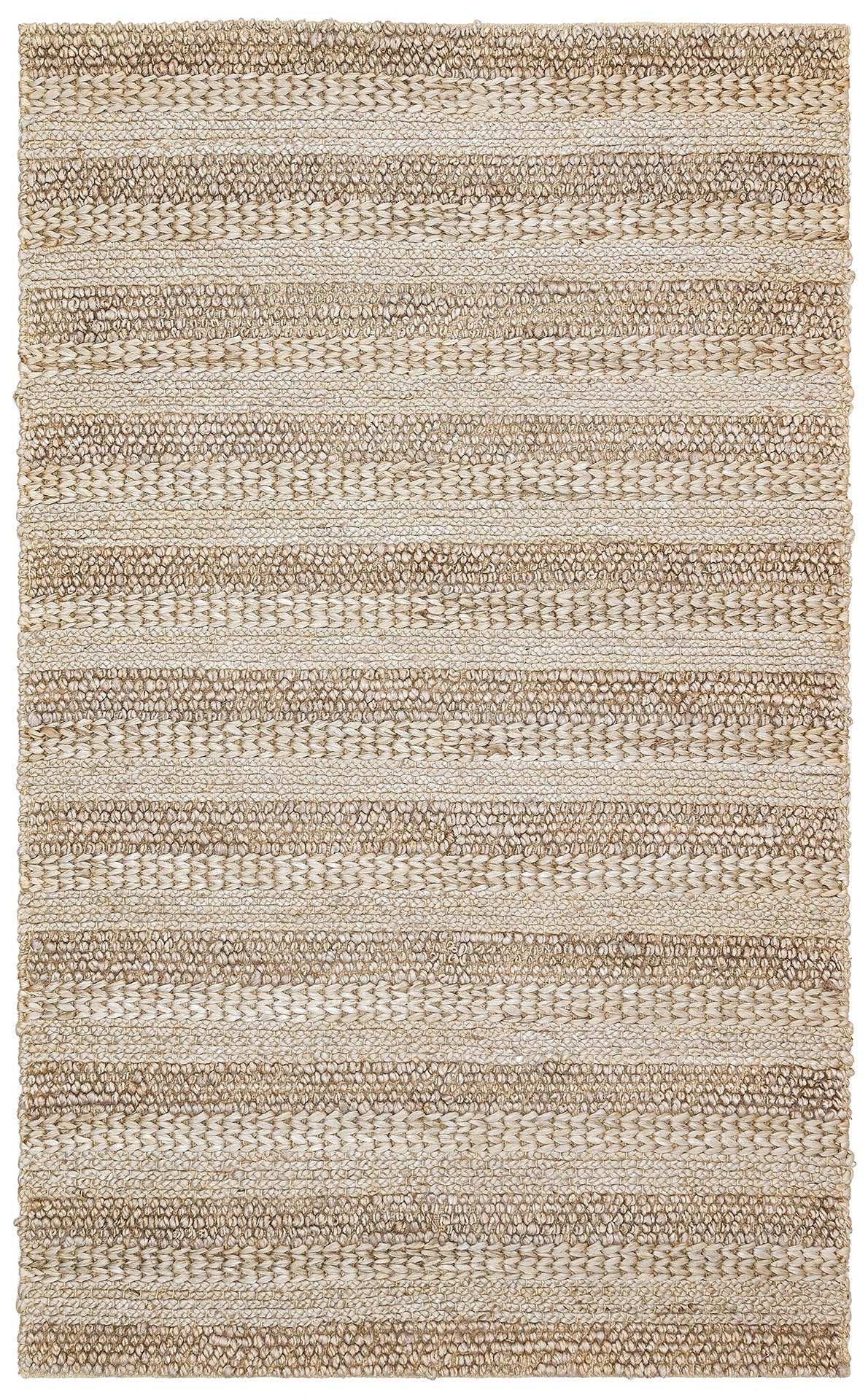 Handmade Jute Rug – Grey Striped Natural Fiber Carpet | Durable Flatweave Mat