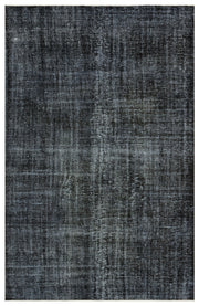 Atina Black Vintage Wool Handmade Area Rug 6'2" x 9'7"