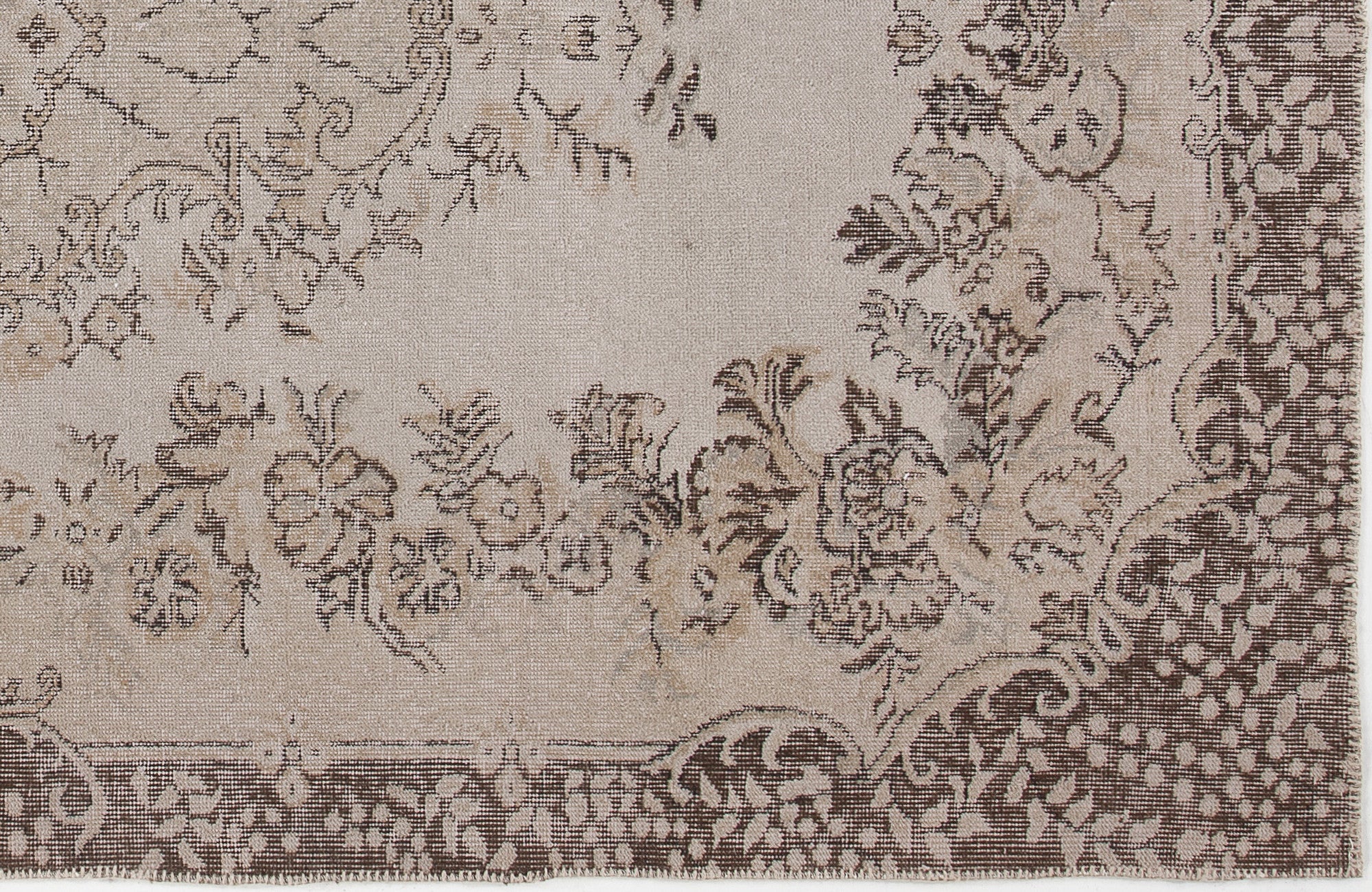 Atina Beige Vintage Wool Handmade Area Rug 5'8" x 8'10"