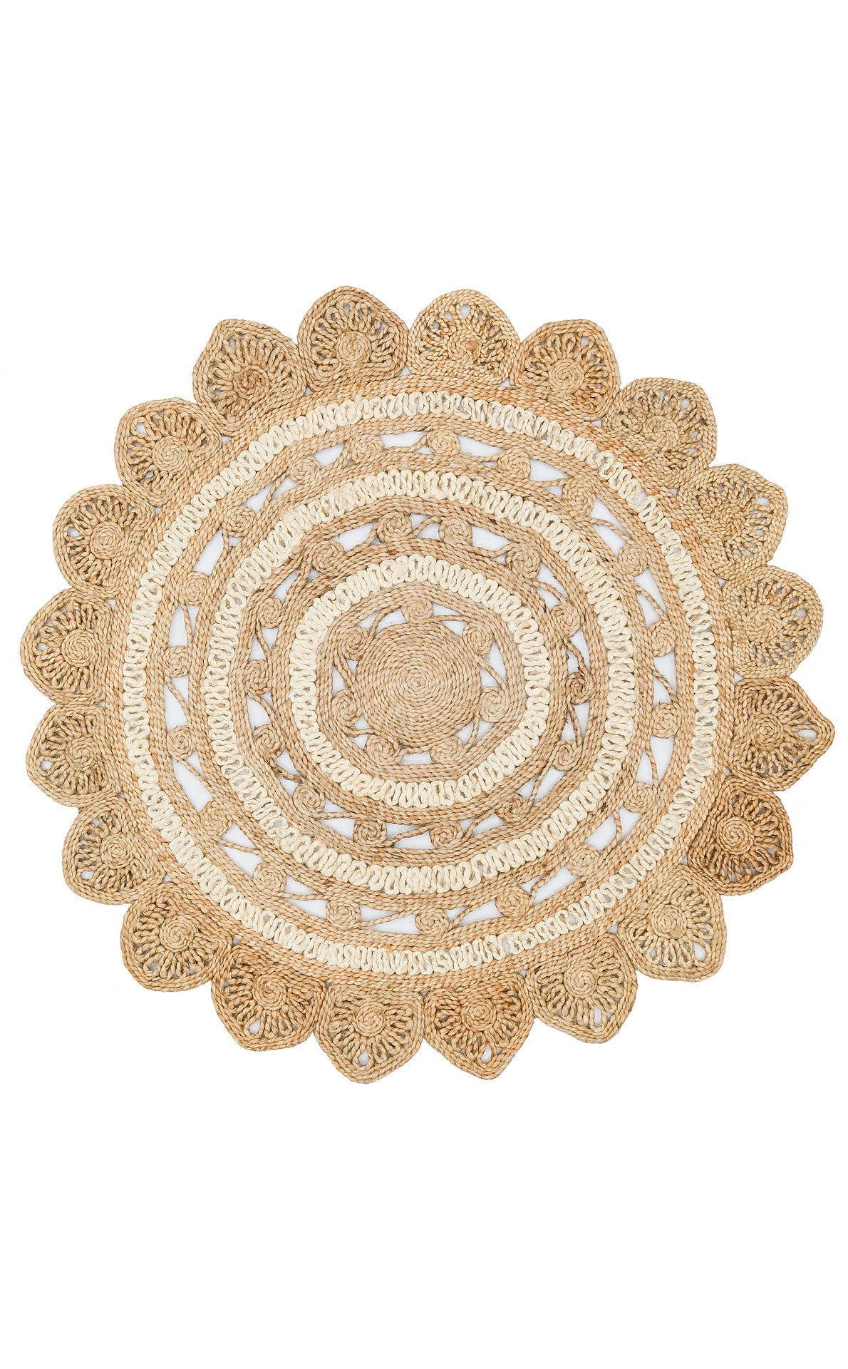 Round Jute Rug - Beige Modern Flatweave Carpet | Soft Texture, Easy Clean
