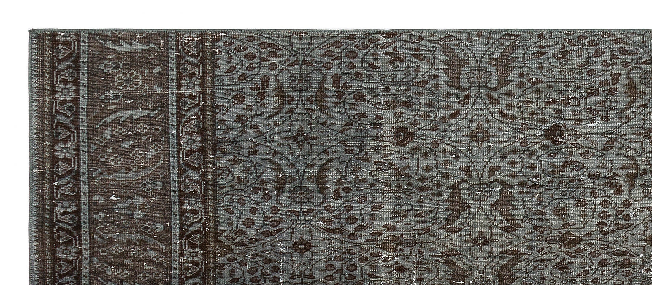 Kavala Grey Classic Wool Handmade Area Rug 2'8" x 6'6"