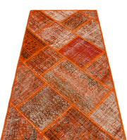 Iskece Orange Vintage Wool Handmade Area Rug 2'8" x 5'1"