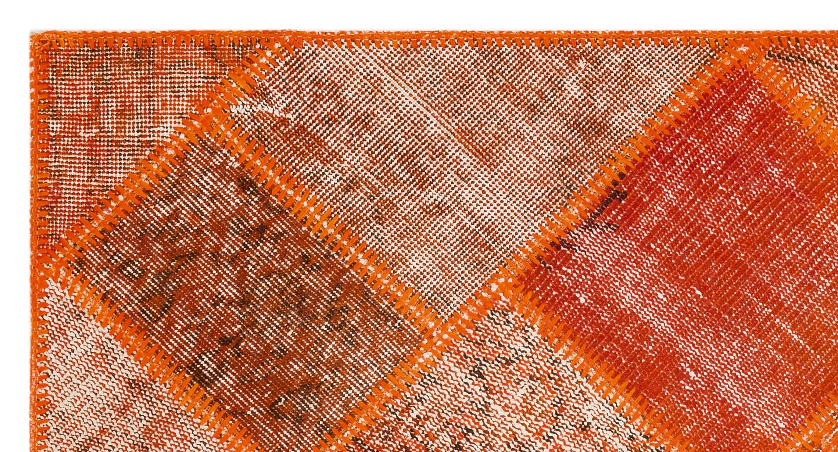 Iskece Orange Vintage Wool Handmade Area Rug 2'8" x 5'1"