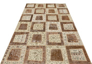 Iskece Beige Vintage Wool Handmade Area Rug 5'3" x 7'10"