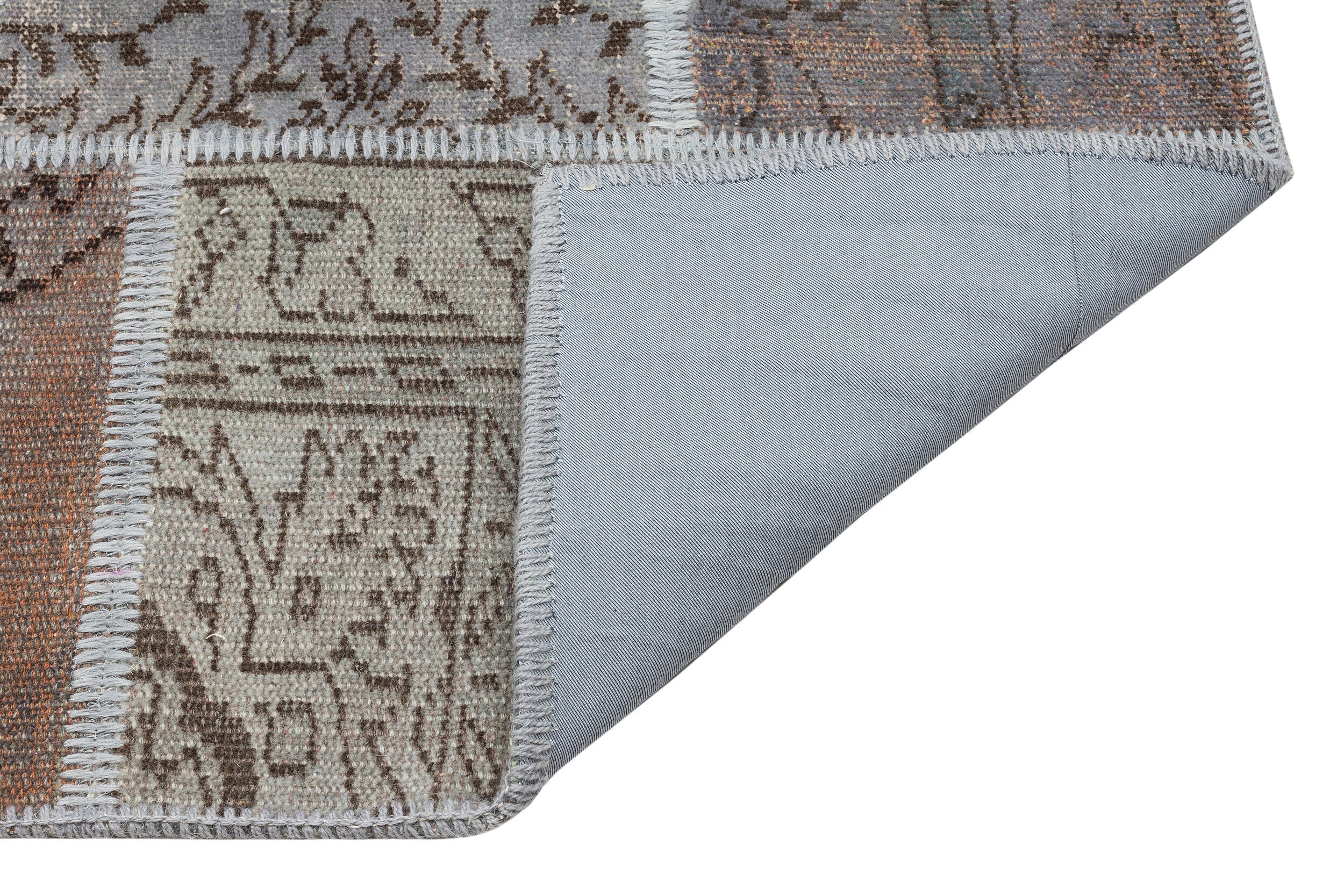 Iskece Grey Vintage Wool Handmade Area Rug 5'4" x 7'8"