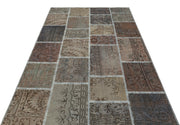 Iskece Grey Vintage Wool Handmade Area Rug 5'4" x 7'8"