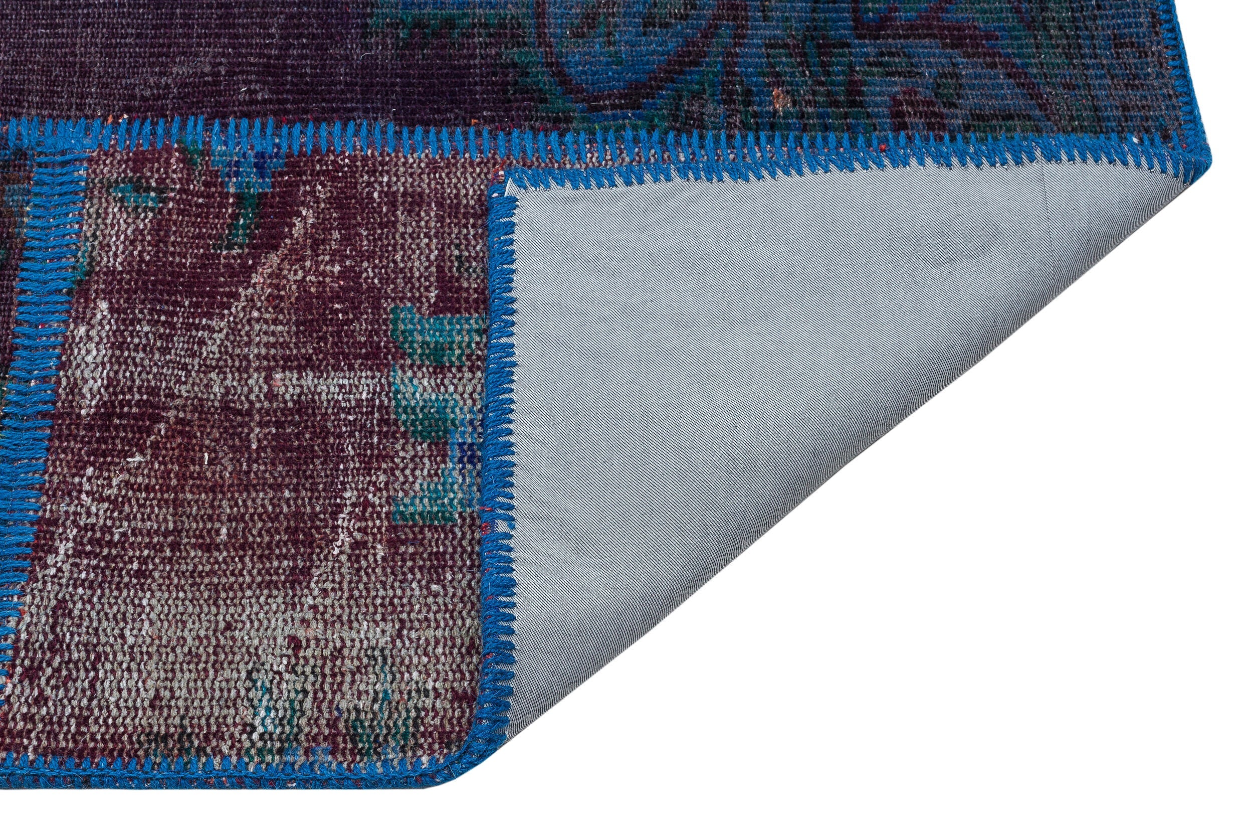 Iskece Blue Vintage Wool Handmade Area Rug 5'4" x 7'8"
