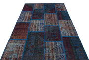 Iskece Blue Vintage Wool Handmade Area Rug 5'4" x 7'8"