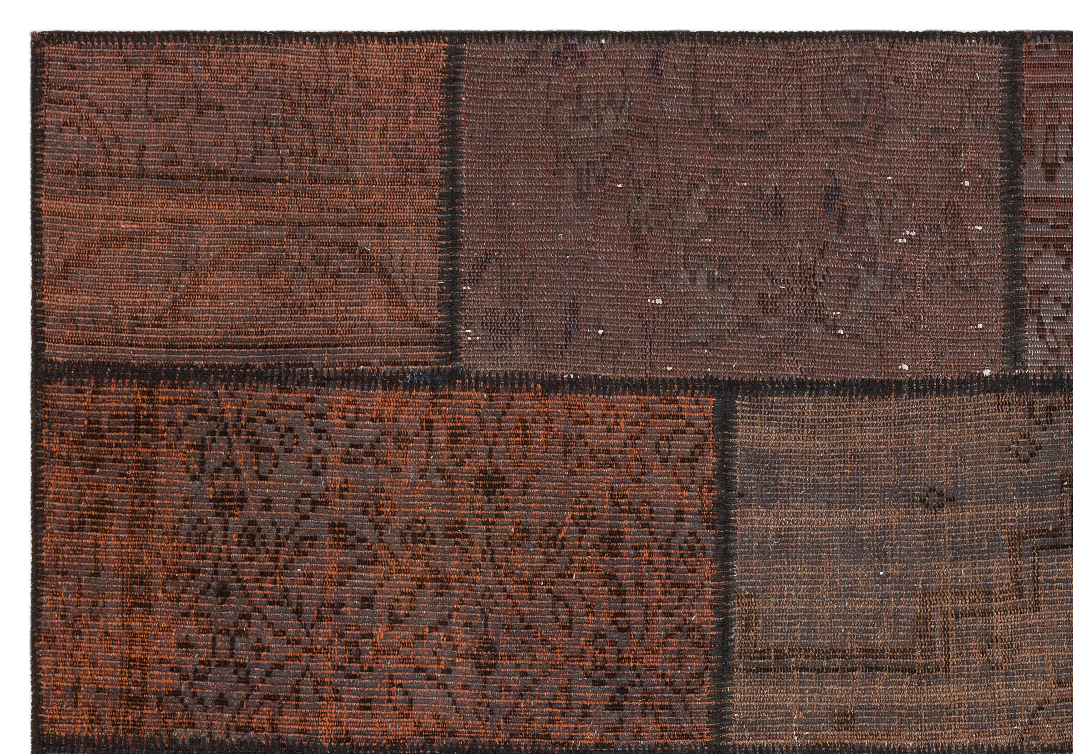 Iskece Brown Vintage Wool Handmade Area Rug 5'3" x 7'7"