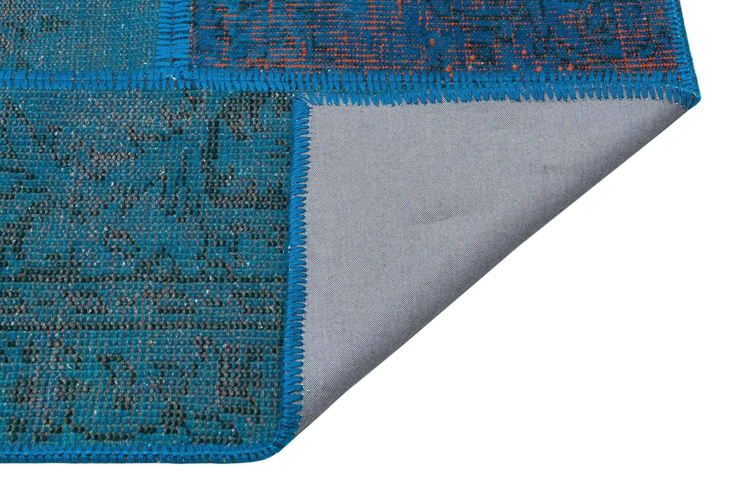 Iskece Turquoise Vintage Wool Handmade Area Rug 5'4" x 7'7"