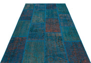 Iskece Turquoise Vintage Wool Handmade Area Rug 5'4" x 7'7"