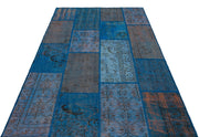 Iskece Blue Vintage Wool Handmade Area Rug 5'4" x 7'7"