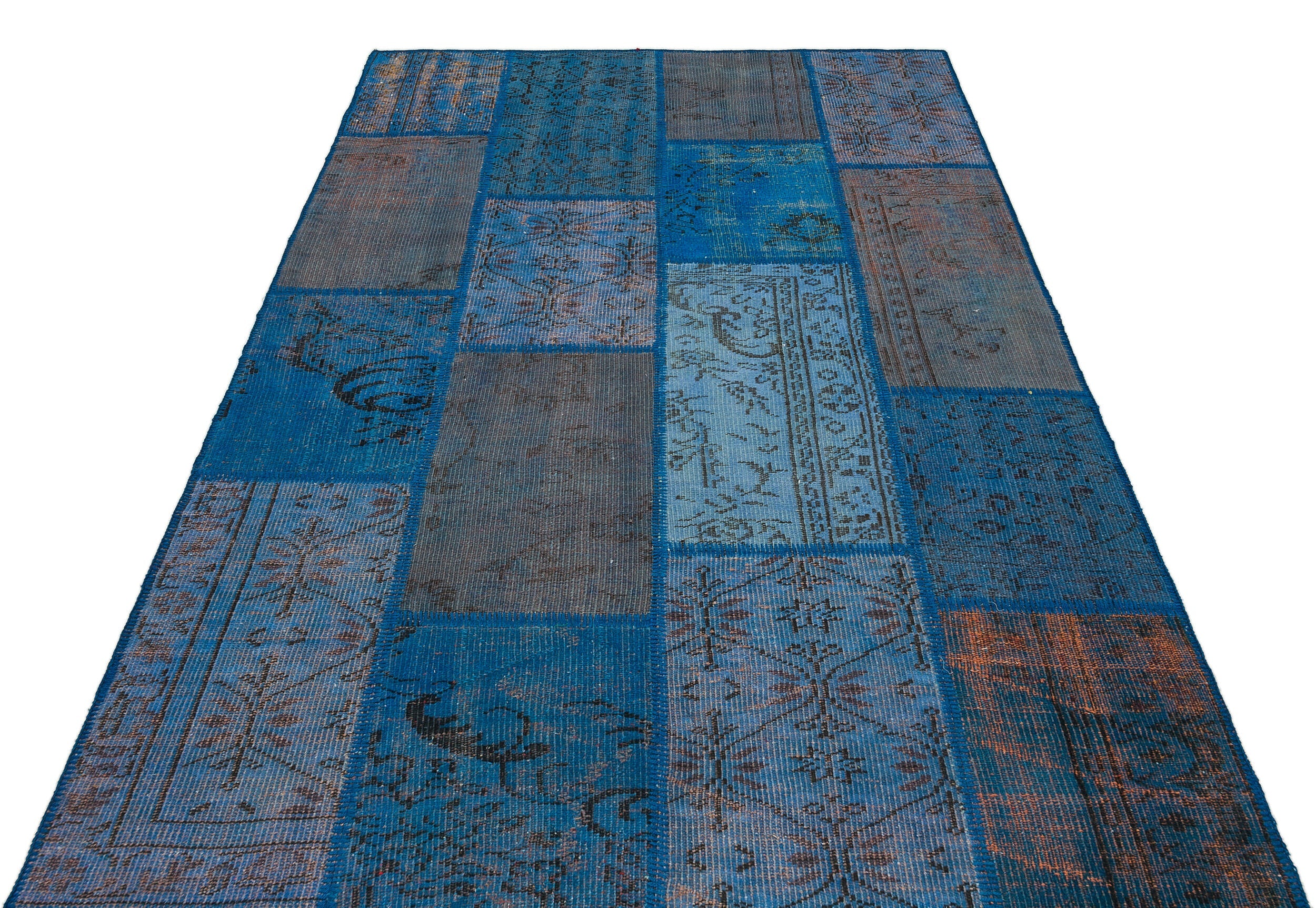 Iskece Blue Vintage Wool Handmade Area Rug 5'4" x 7'7"