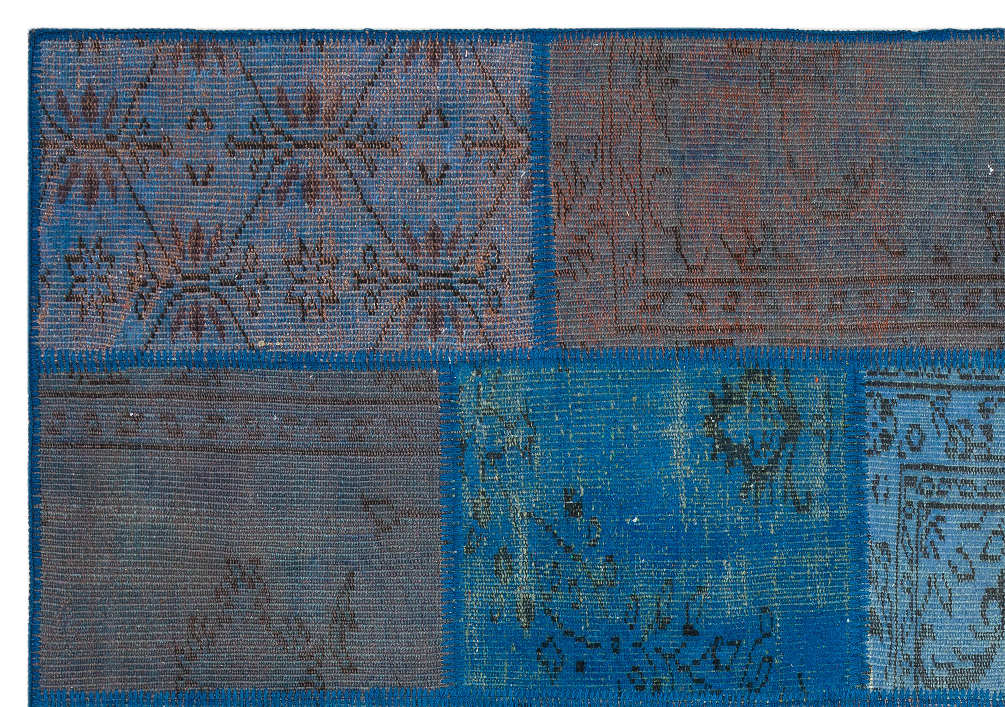 Iskece Blue Vintage Wool Handmade Area Rug 5'4" x 7'7"