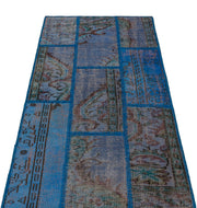 Iskece Blue Vintage Wool Handmade Area Rug 2'8" x 4'11"