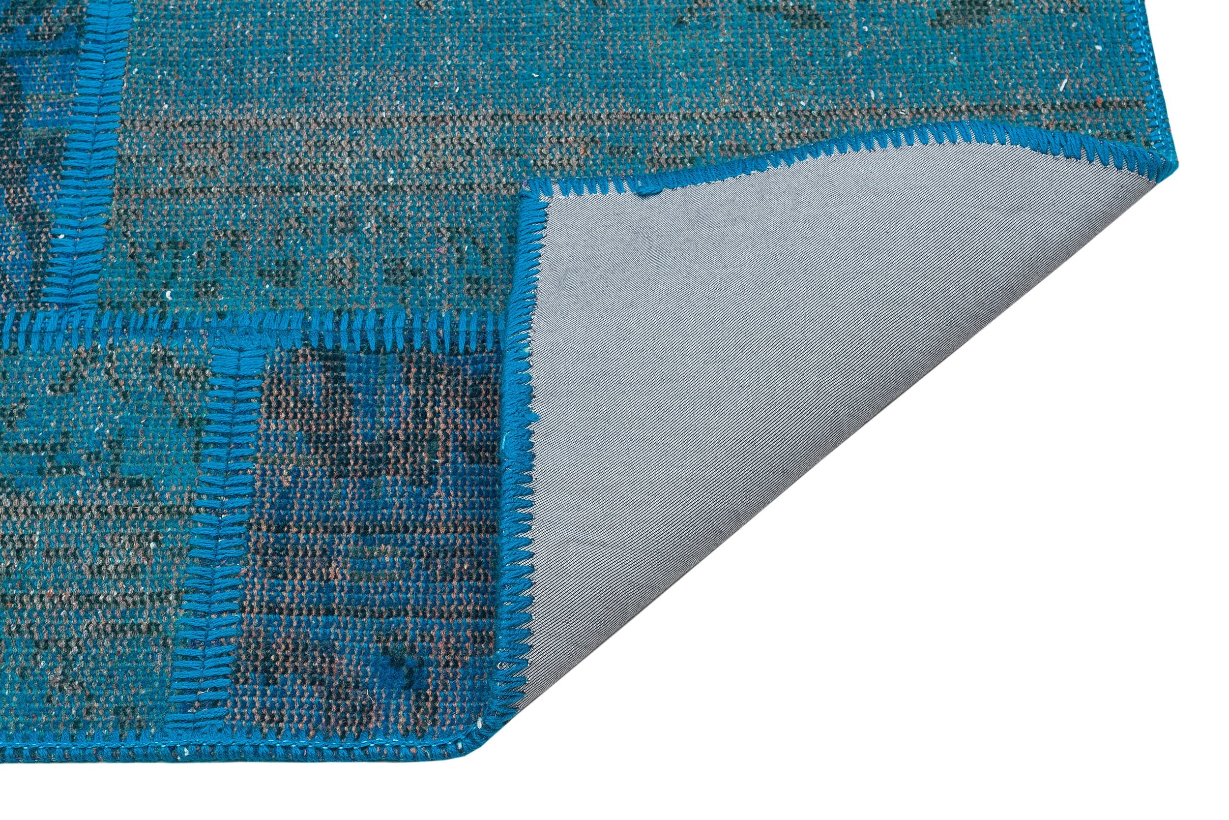 Iskece Blue Vintage Wool Handmade Area Rug 2'8" x 5'0"