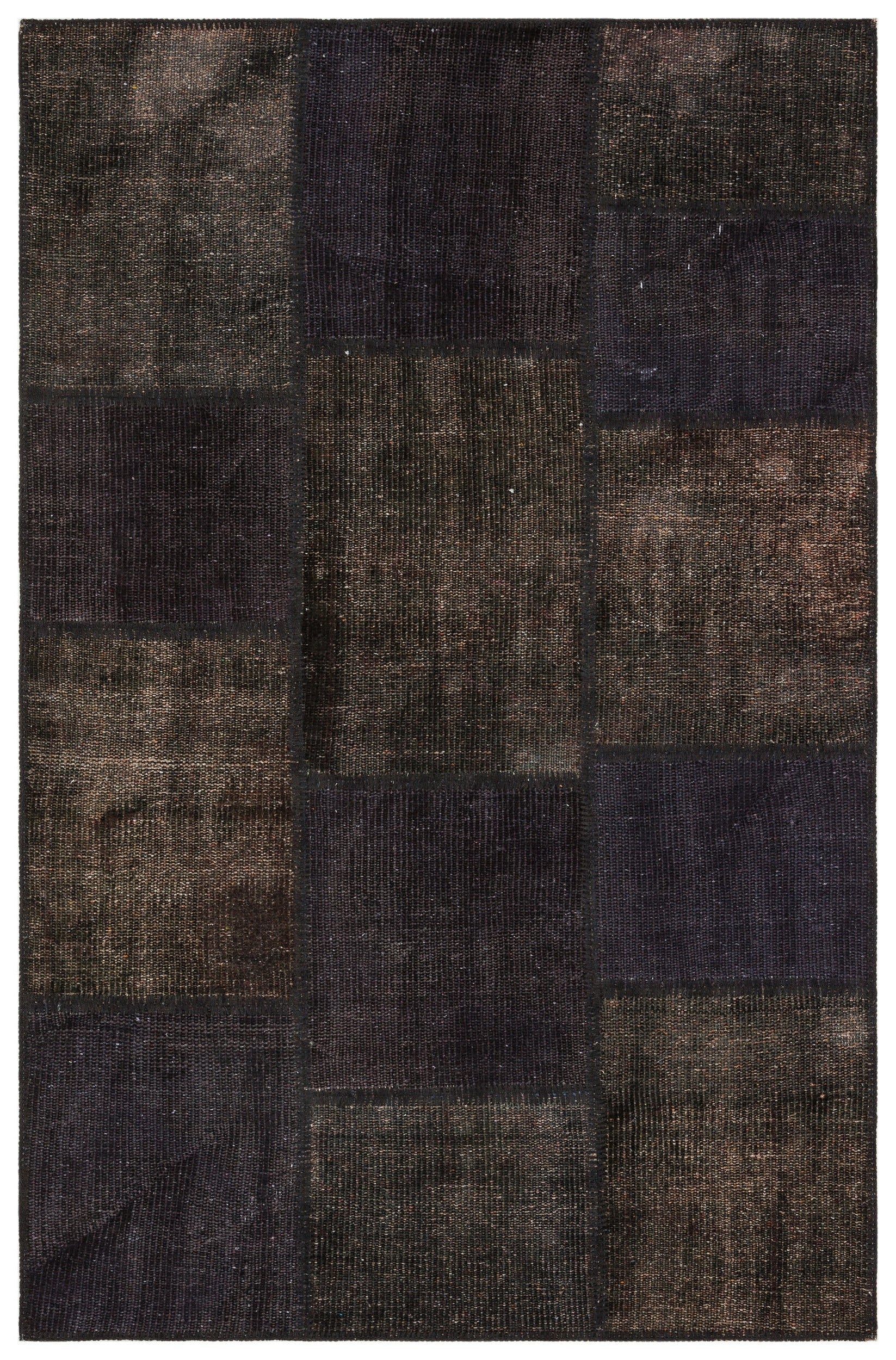 Iskece Brown Vintage Wool Handmade Area Rug 3'10" x 5'11"