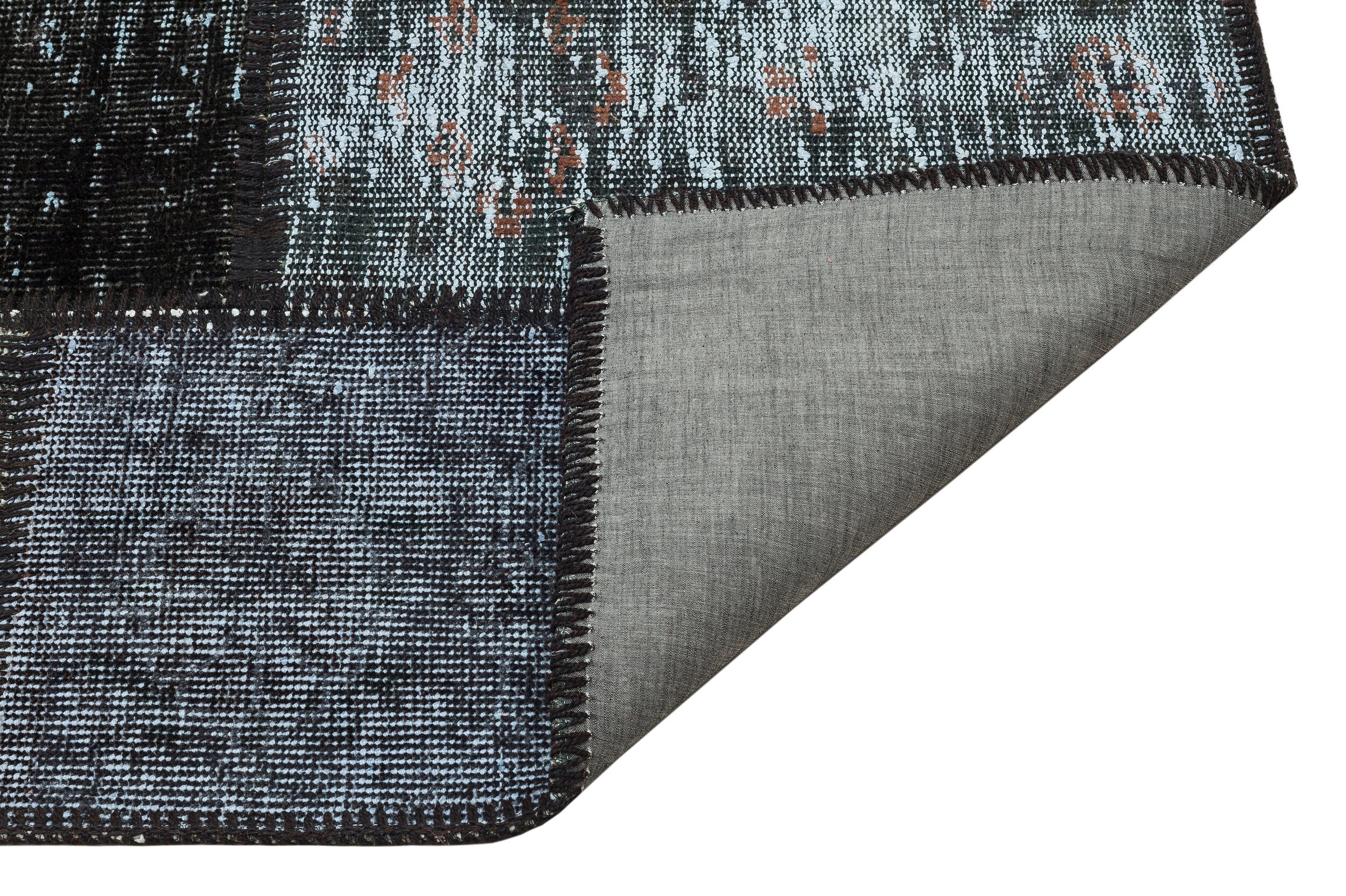 Iskece Grey Vintage Wool Handmade Area Rug 4'0" x 5'11"