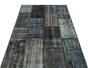 Iskece Grey Vintage Wool Handmade Area Rug 4'0" x 5'10"