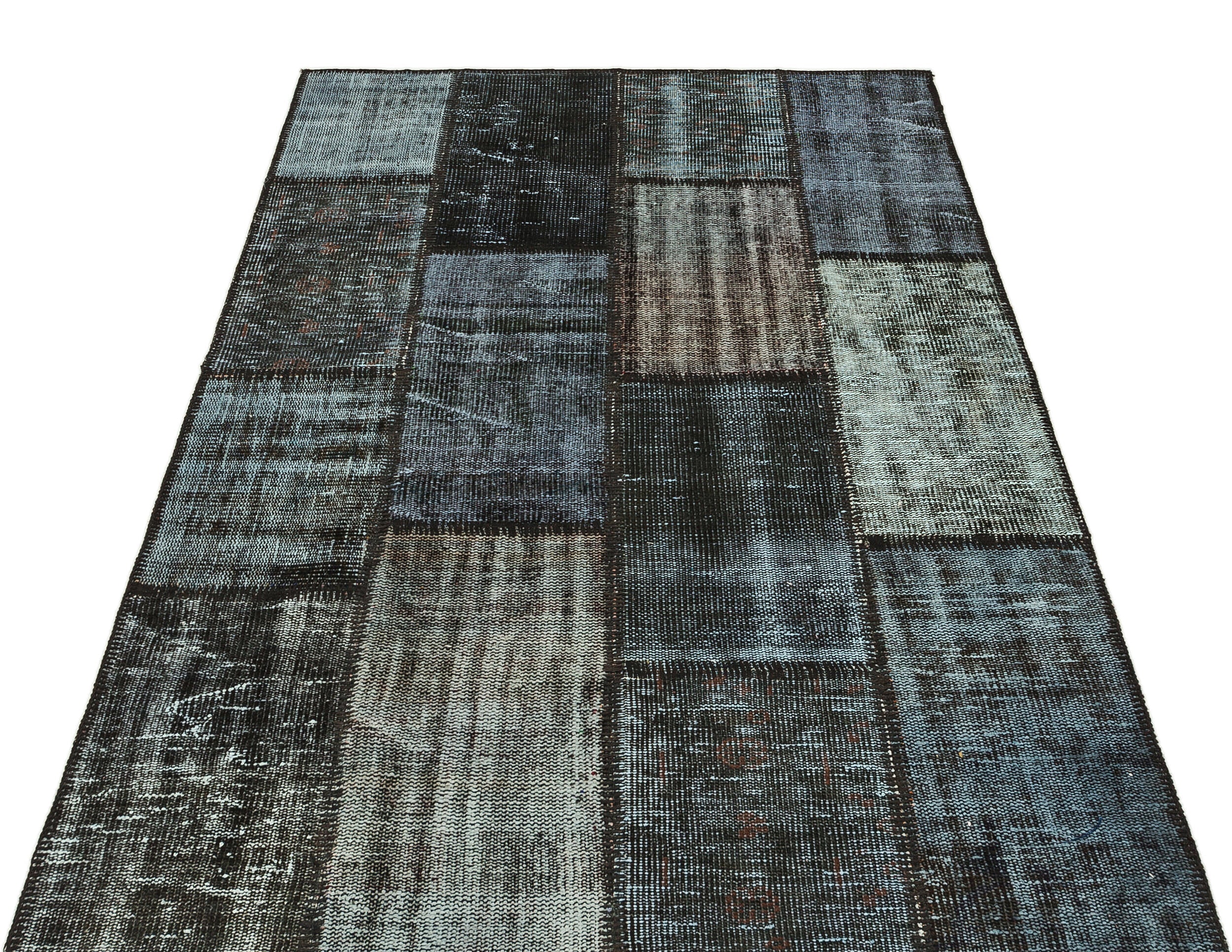 Iskece Grey Vintage Wool Handmade Area Rug 4'0" x 5'10"