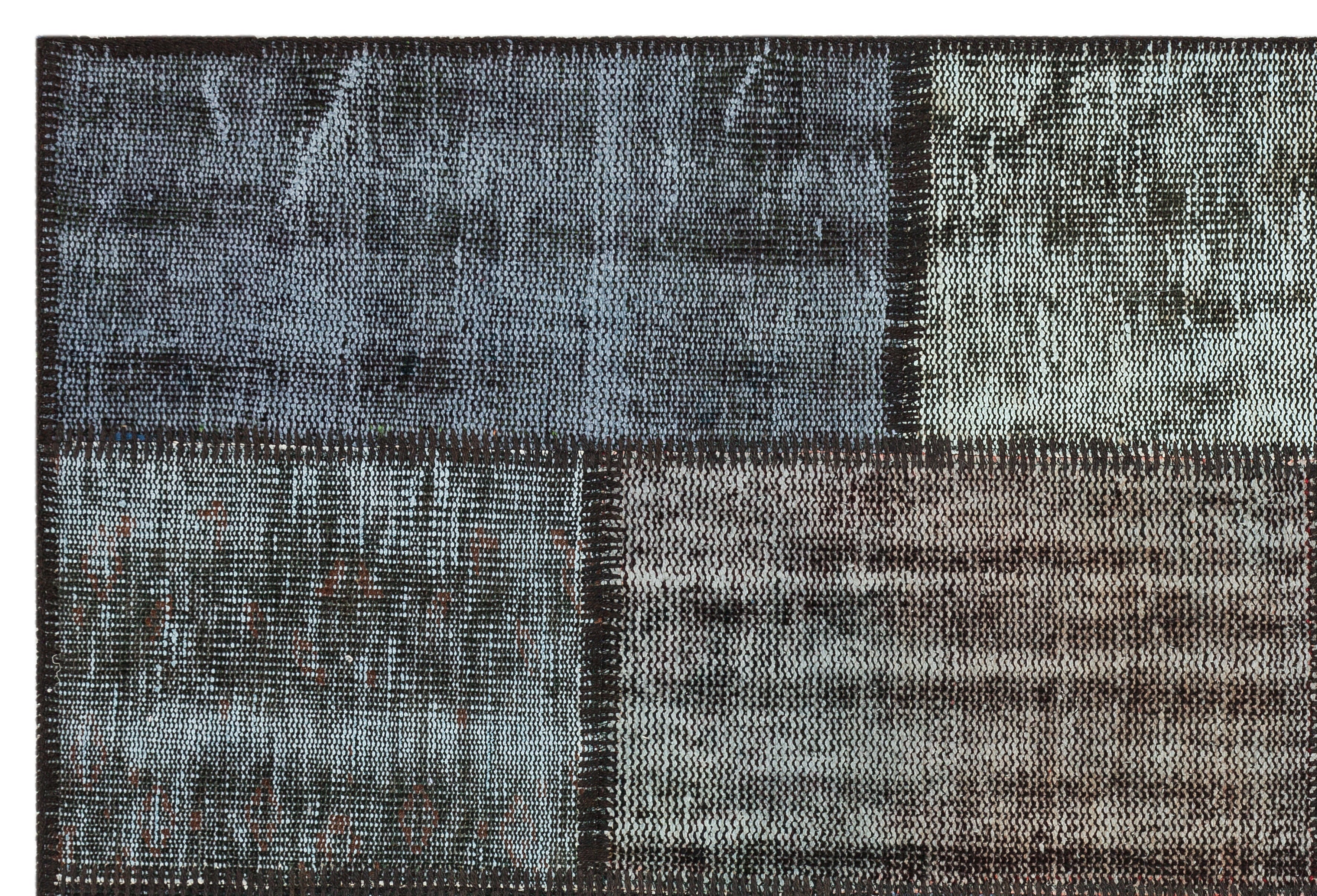 Iskece Grey Vintage Wool Handmade Area Rug 4'0" x 5'10"