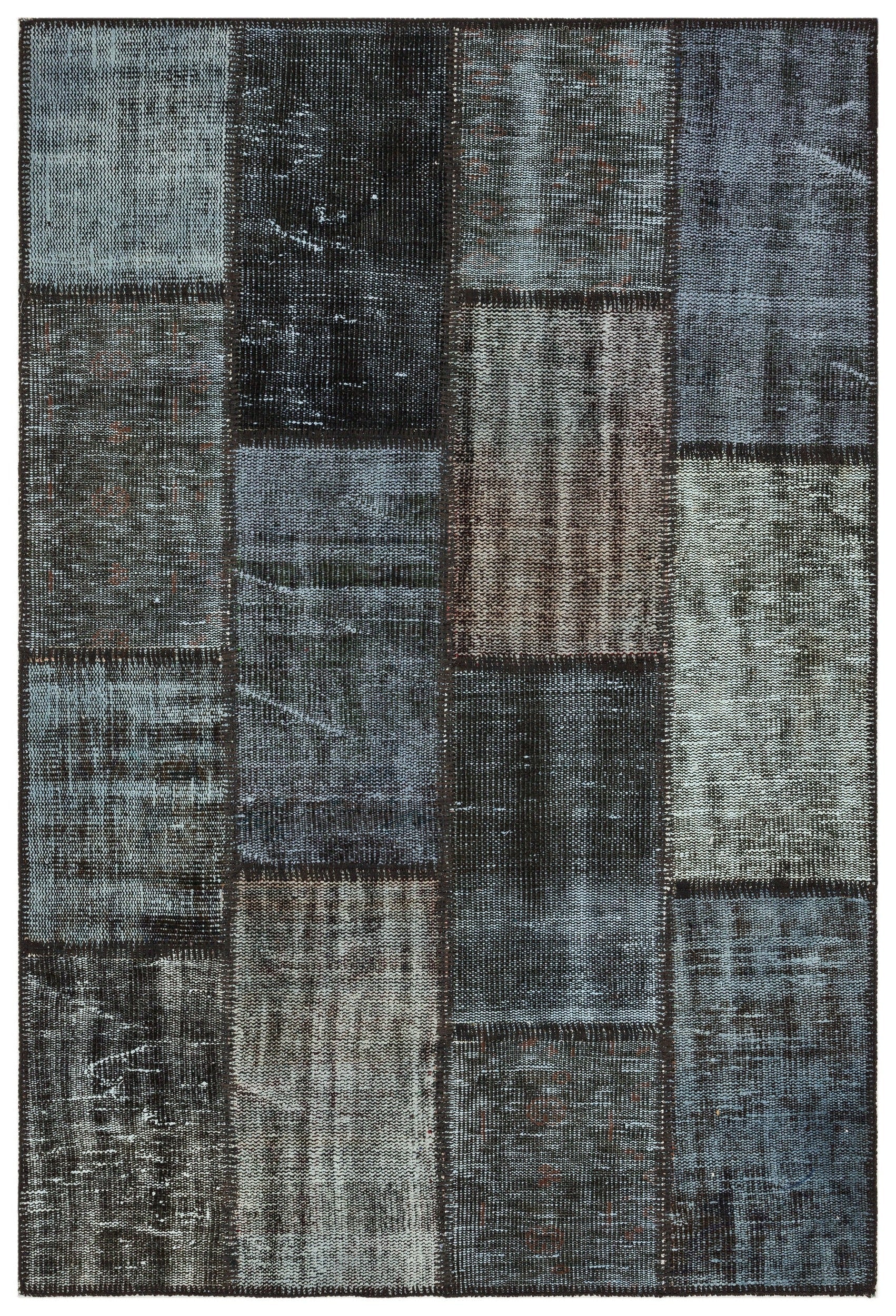 Iskece Grey Vintage Wool Handmade Area Rug 4'0" x 5'10"