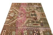 Kavala Brown Classic Wool Handmade Area Rug 4'2" x 4'8"