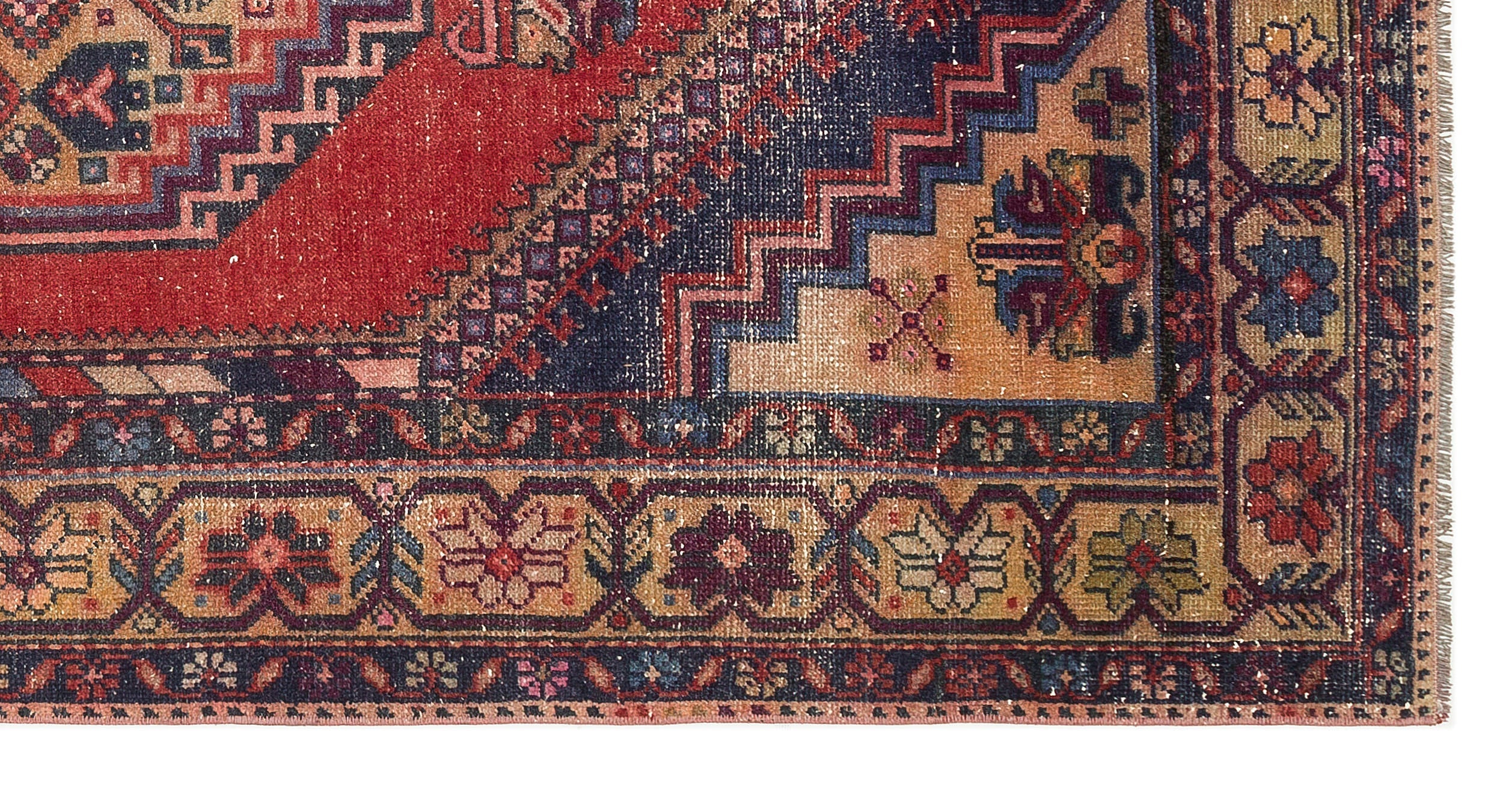Kavala Red Classic Wool Handmade Area Rug 3'9" x 7'4"