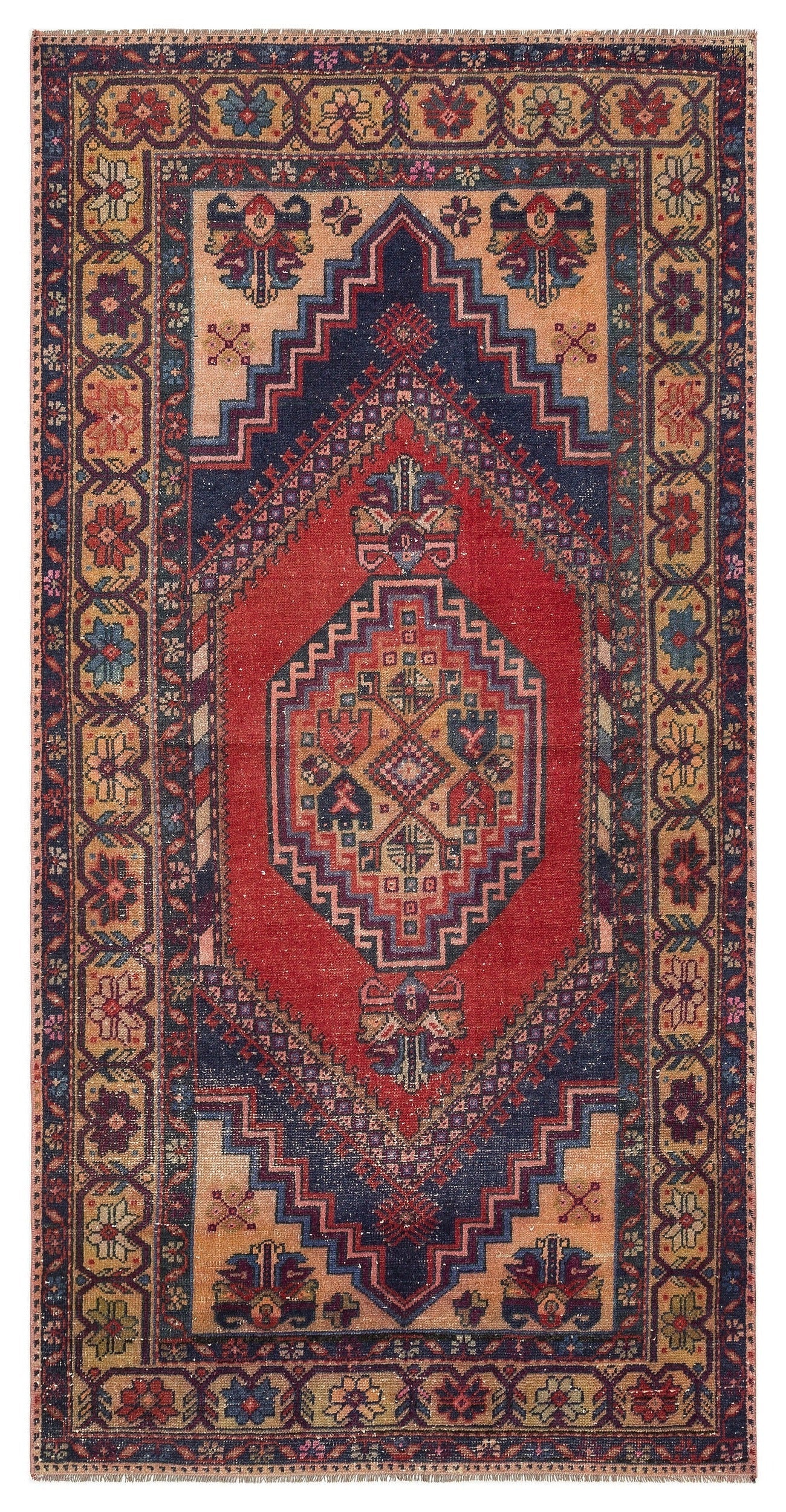 Kavala Red Classic Wool Handmade Area Rug 3'9" x 7'4"