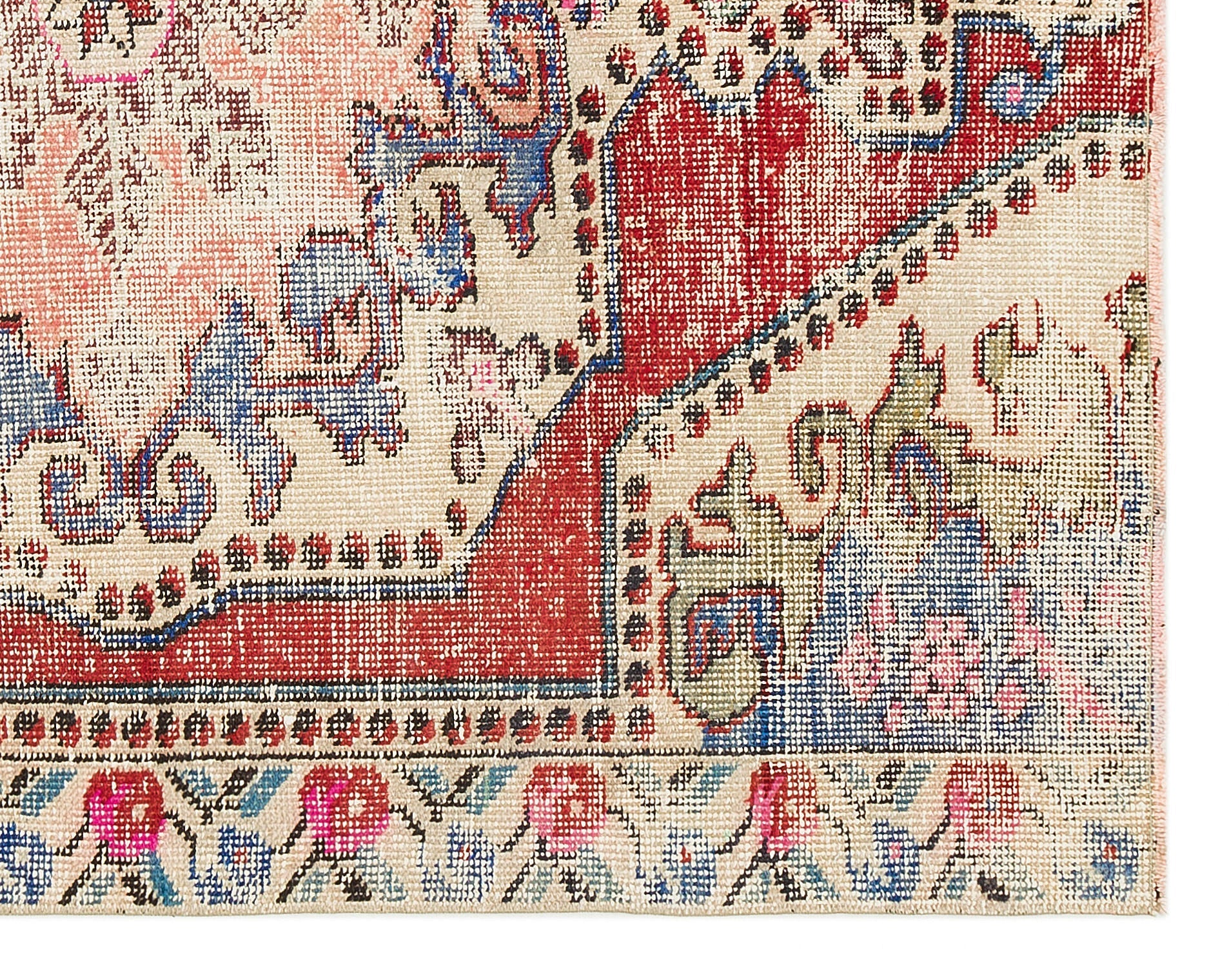 Kavala Red Classic Wool Handmade Area Rug 4'5" x 5'7"
