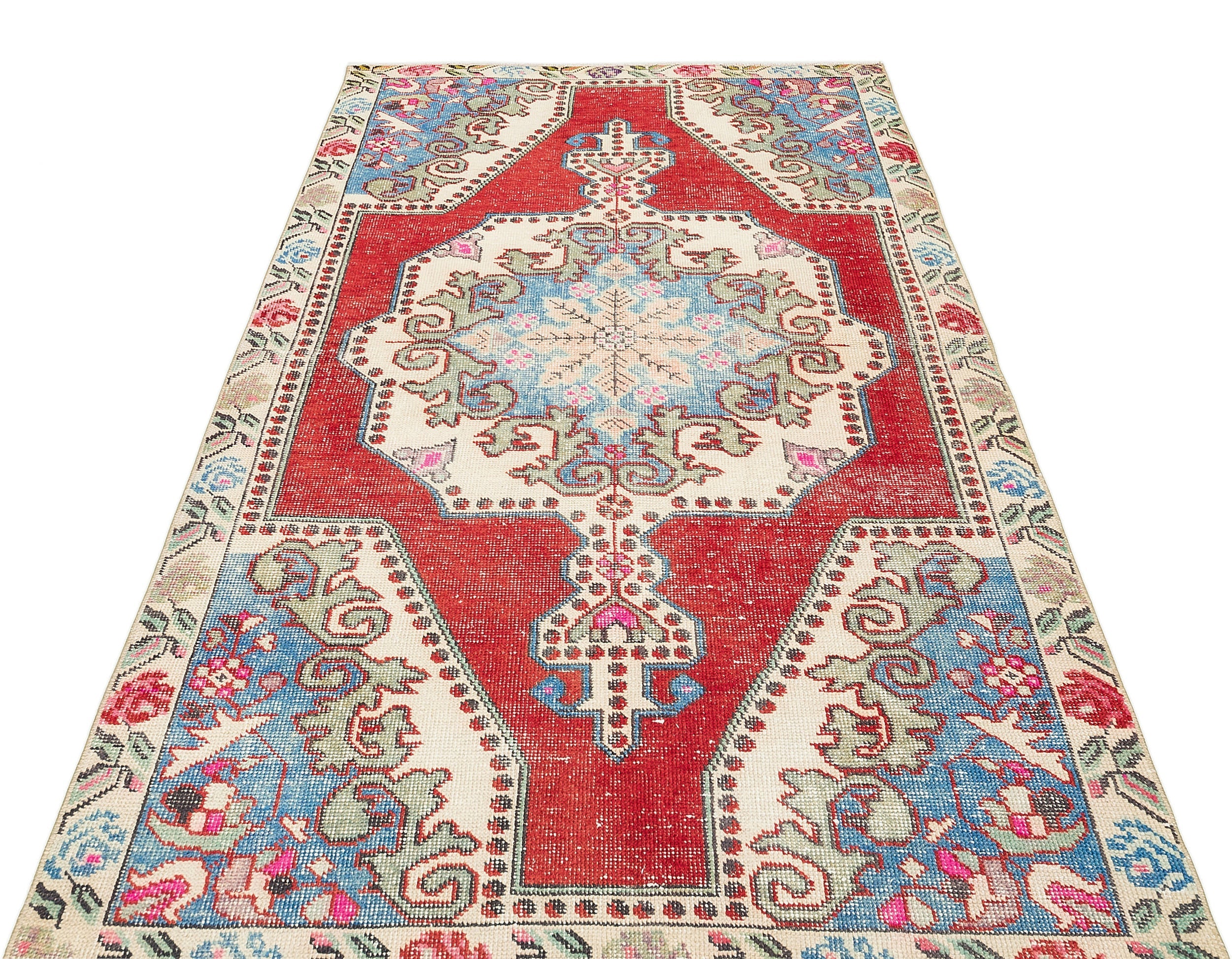 Kavala Red Classic Wool Handmade Area Rug 4'4" x 7'3"