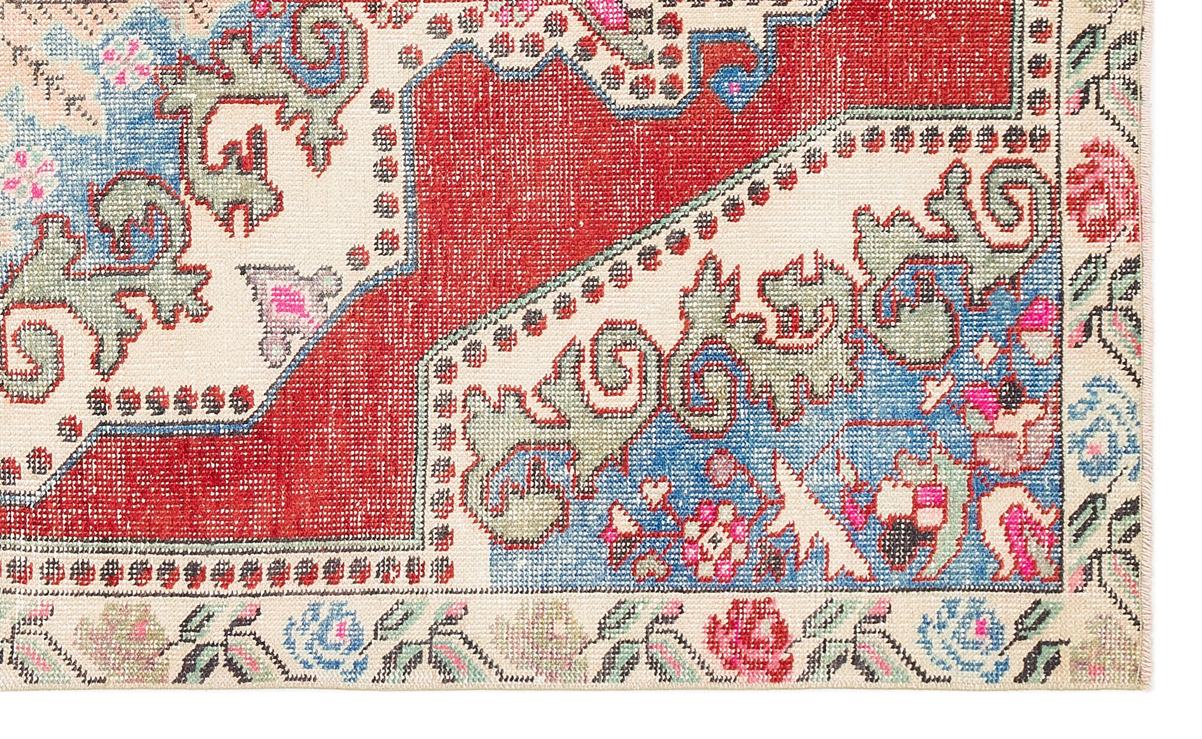 Kavala Red Classic Wool Handmade Area Rug 4'4" x 7'3"