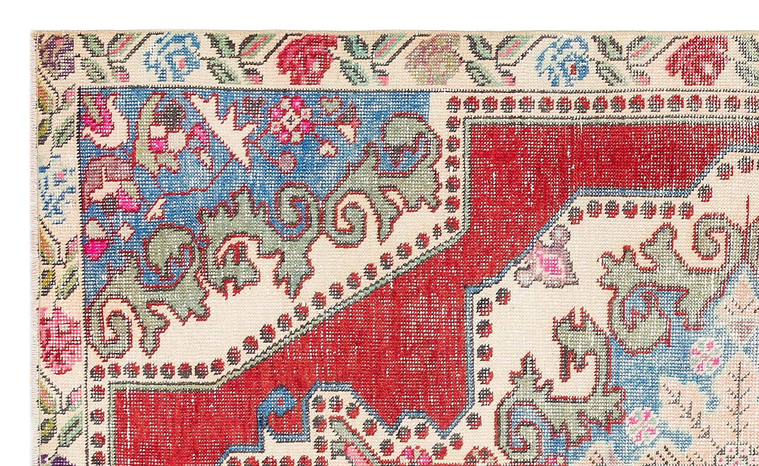 Kavala Red Classic Wool Handmade Area Rug 4'4" x 7'3"