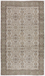 Atina Beige Vintage Wool Handmade Area Rug 5'9" x 9'9"