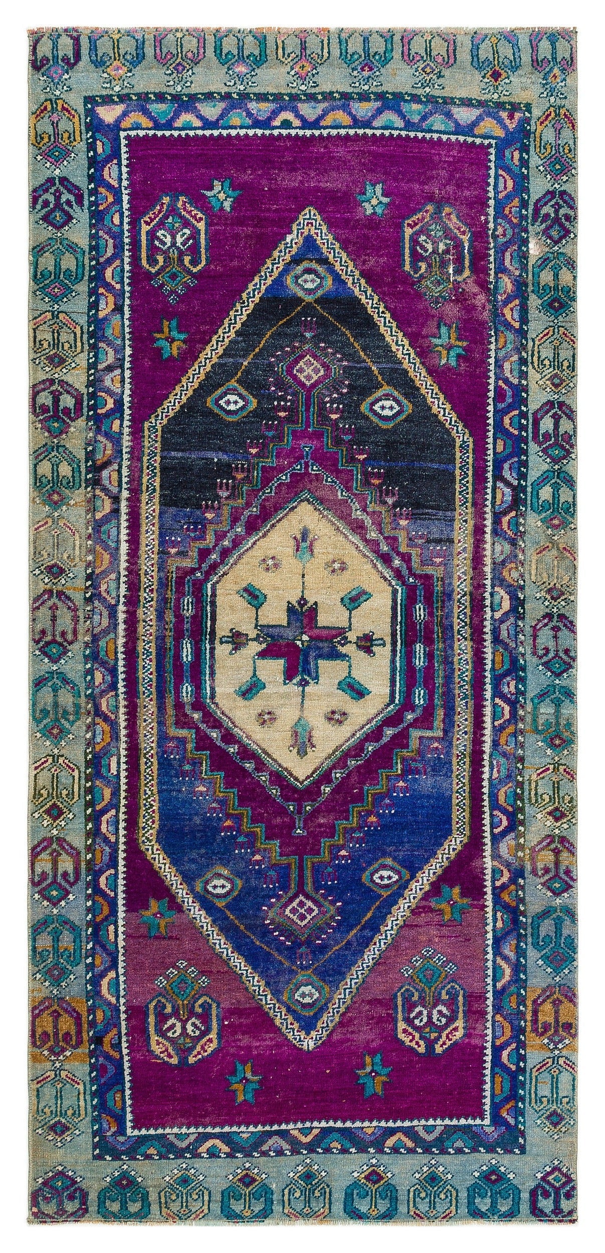 Kavala Blue Classic Wool Handmade Area Rug 3'1" x 6'7"