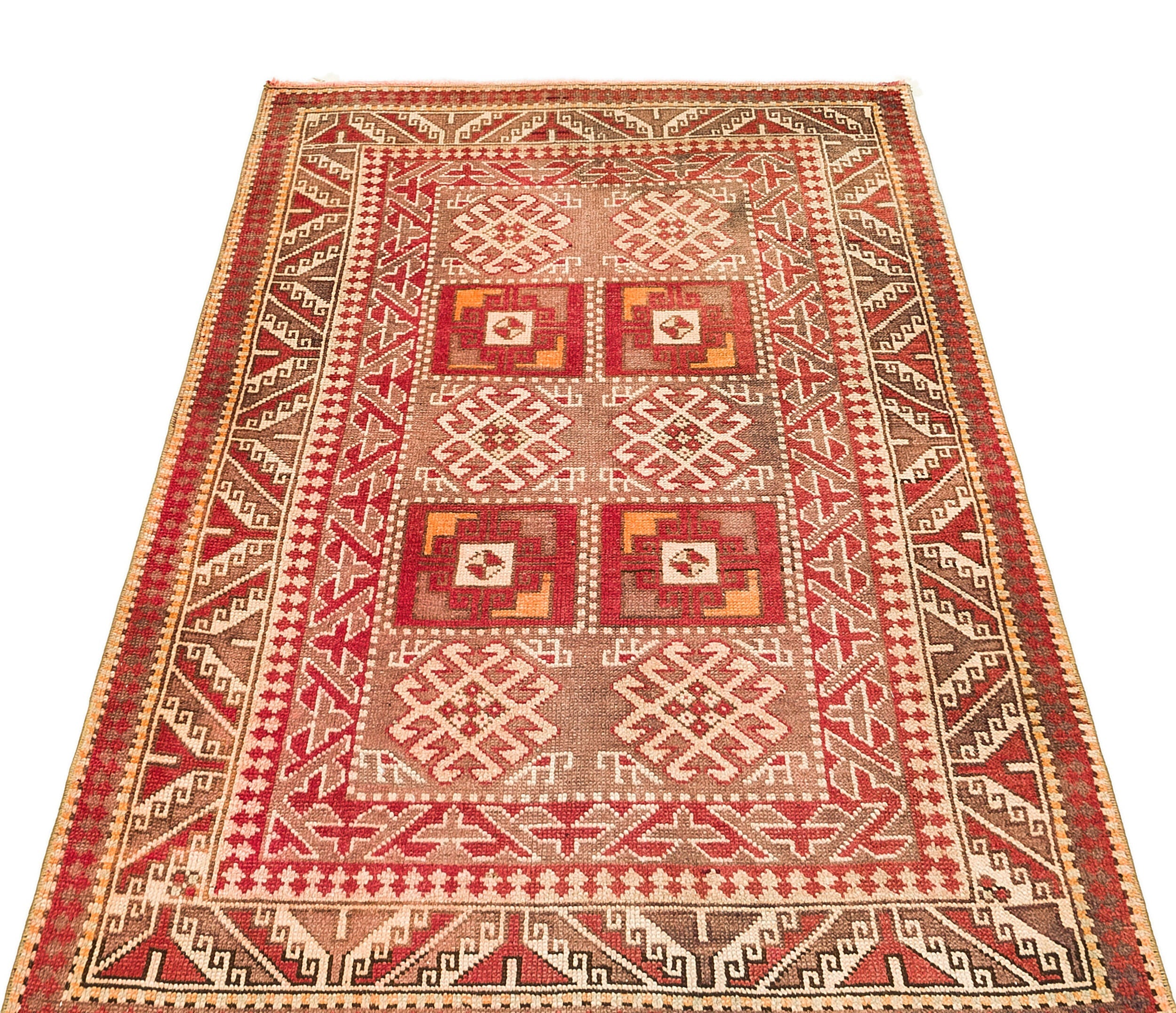 Kavala Red Classic Wool Handmade Area Rug 3'2" x 4'9"