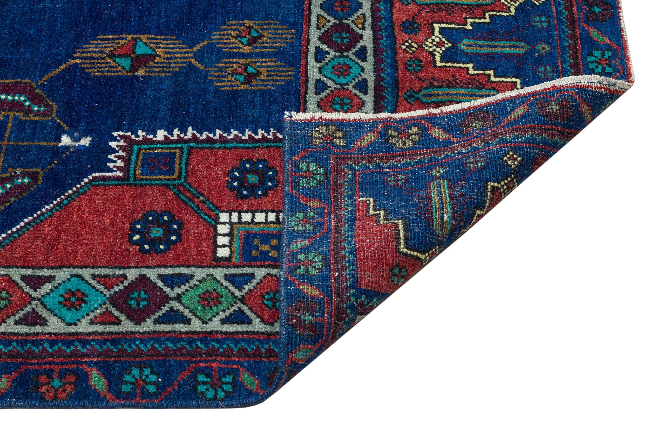 Kavala Blue Classic Wool Handmade Area Rug 5'3" x 8'7"