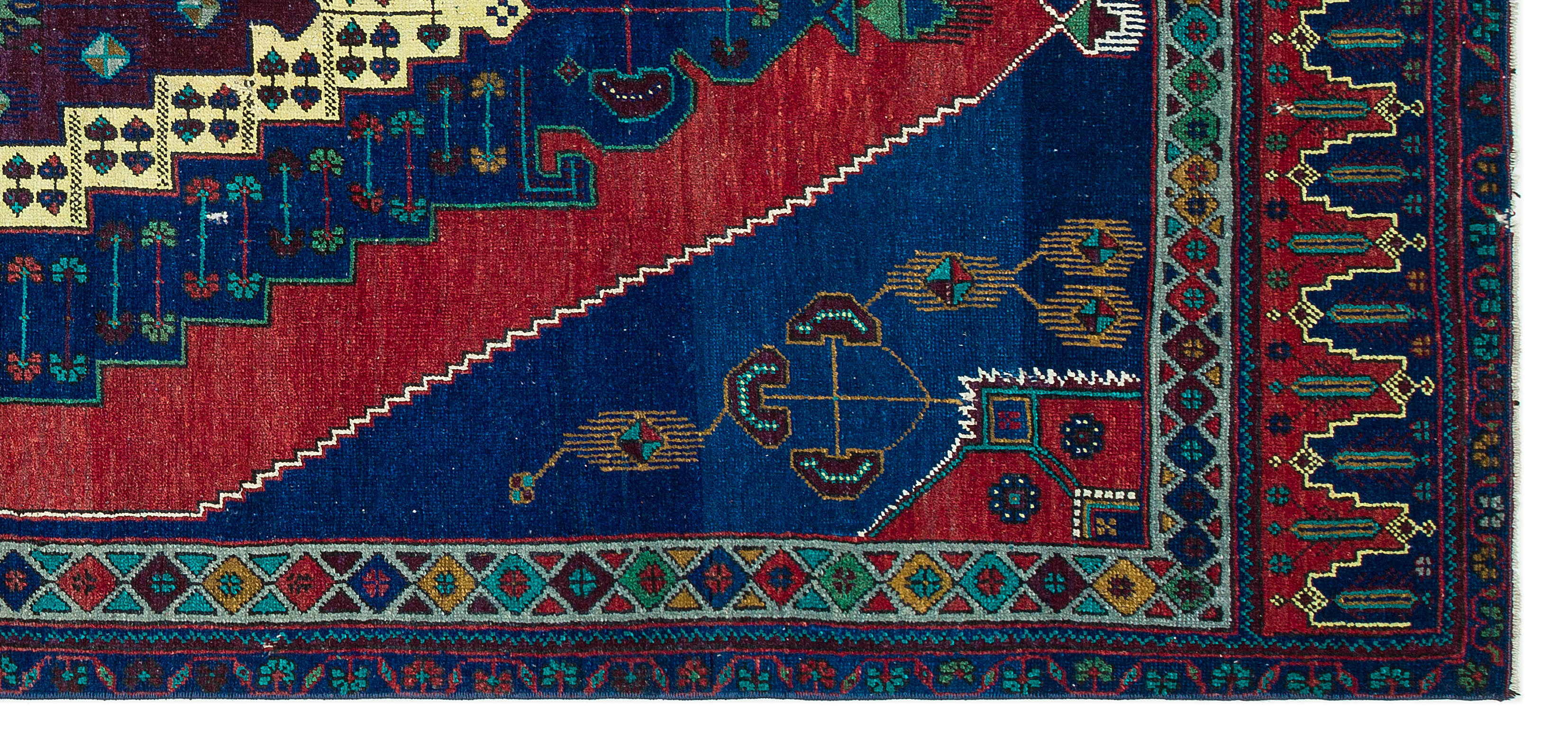 Kavala Blue Classic Wool Handmade Area Rug 5'3" x 8'7"