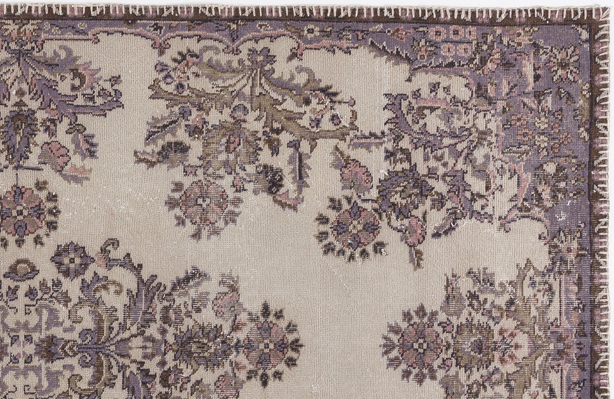 Atina Brown Vintage Wool Handmade Area Rug 5'7" x 9'6"