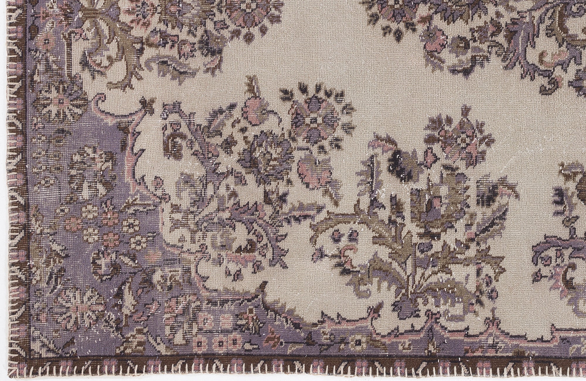 Atina Brown Vintage Wool Handmade Area Rug 5'7" x 9'6"