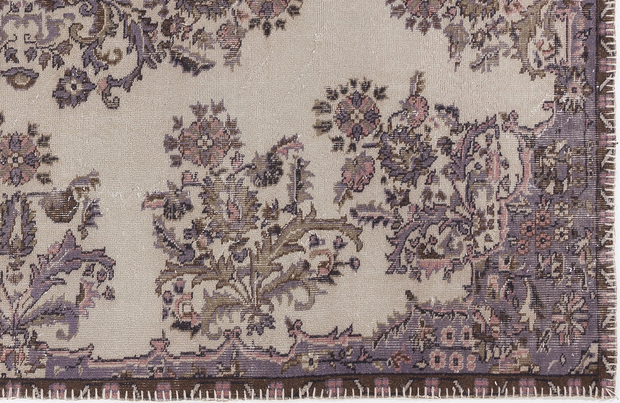 Atina Brown Vintage Wool Handmade Area Rug 5'7" x 9'6"